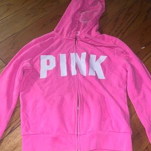 Pink zip up hoodie cotton